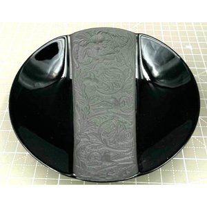 Artistic black bowl ROSENTHAL GIARDINO, Asymmetric Relief Birds